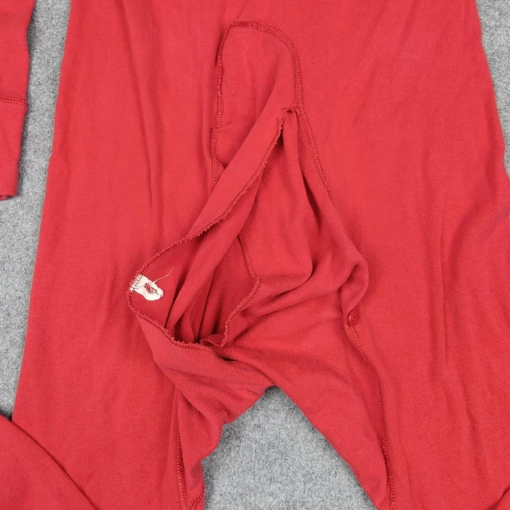 Carhartt Long Johns Mens Large Red Cotton K12 Thermal Union Suit USA Underwear